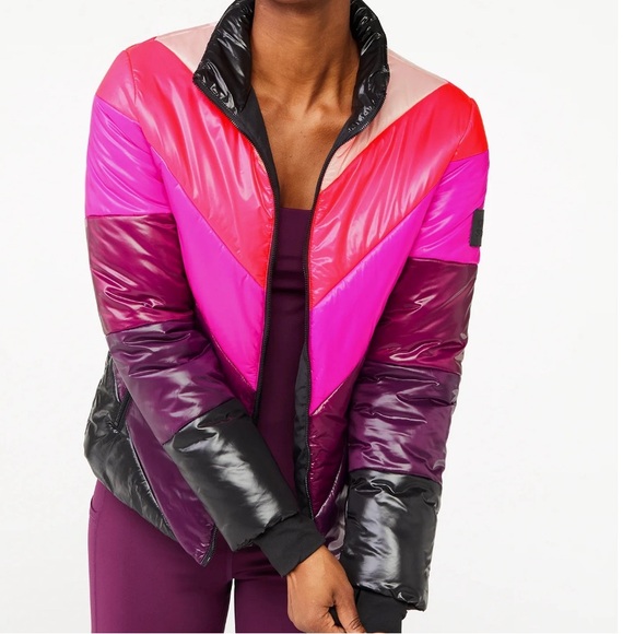 Chevron pink parka zip front Love & Sports Medium 8/10 - Picture 2 of 7